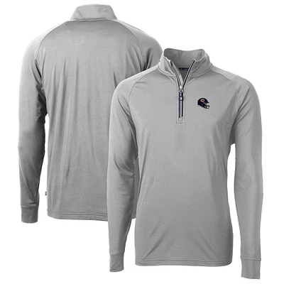 Men's Cutter & Buck  Silver Chicago Bears Helmet Adapt Eco Knit Stretch Recycled Quarter-Zip Pullover Top