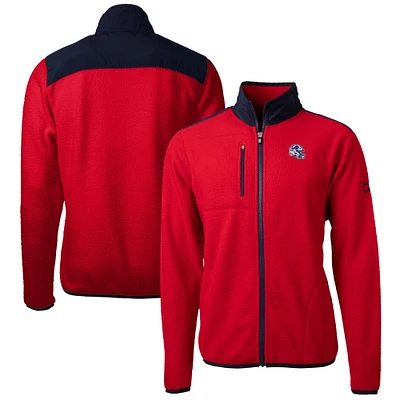 Men's Cutter & Buck  Red Buffalo Bills Helmet Cascade Eco Sherpa Fleece Full-Zip Jacket