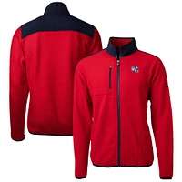 Men's Cutter & Buck  Red Buffalo Bills Helmet Cascade Eco Sherpa Fleece Full-Zip Jacket