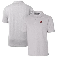 Men's Cutter & Buck  Heather Gray Kansas City Chiefs Helmet Forge Stretch Polo