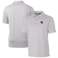 Men's Cutter & Buck  Heather Gray Kansas City Chiefs Helmet Forge Stretch Polo