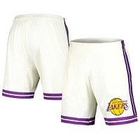 Men's Mitchell & Ness Cream Los Angeles Lakers Chainstitched Swingman Shorts