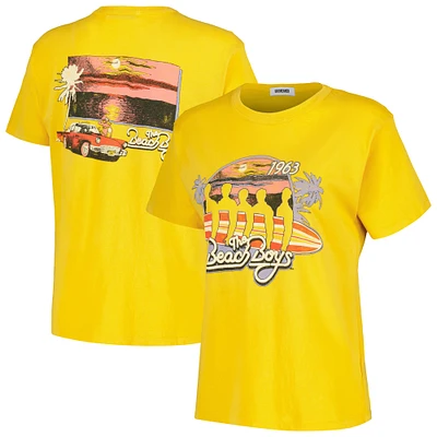 Women's Daydreamer Yellow The Beach Boys Ringer Graphic T-Shirt