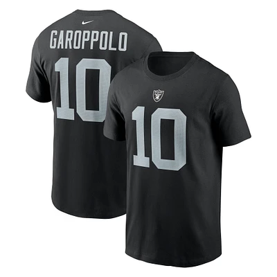 Men's Nike Jimmy Garoppolo Black Las Vegas Raiders Player Name & Number T-Shirt