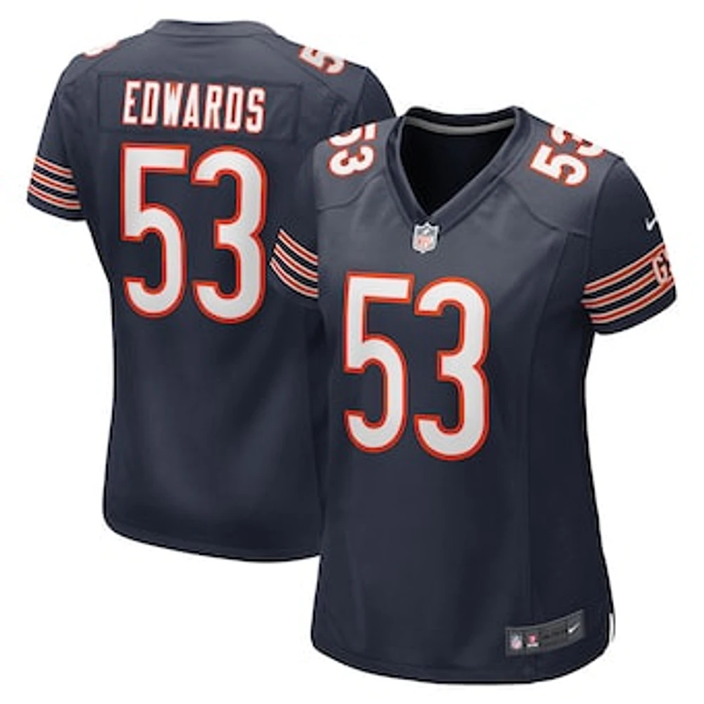 Women's Nike TJ Edwards Navy Chicago Bears Game Player Jersey