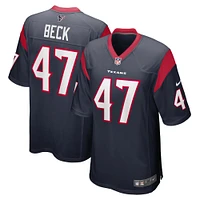 Men's Nike Andrew Beck Navy Houston Texans Game Player Jersey