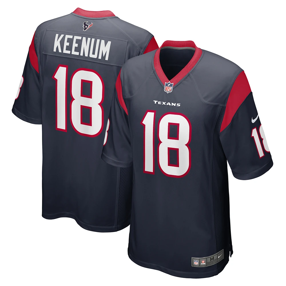 Men's Nike Case Keenum Navy Houston Texans Game Player Jersey