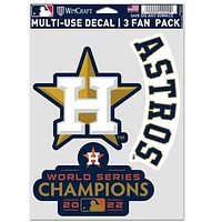 WinCraft Houston Astros 2023 Gold Collection 5" x 7" Three-Pack Fan Decal Set