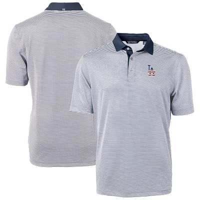 Men's Cutter & Buck  Navy Los Angeles Dodgers Americana Logo Big & Tall Virtue Eco Pique Recycled Polo