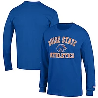 Men's Champion  Royal Boise State Broncos Athletics Logo Long Sleeve T-Shirt