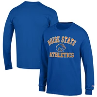Men's Champion  Royal Boise State Broncos Athletics Logo Long Sleeve T-Shirt