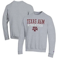 Men's Champion  Gray Texas A&M Aggies Athletics Logo Stack Pullover Sweatshirt