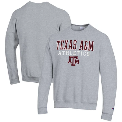 Men's Champion  Gray Texas A&M Aggies Athletics Logo Stack Pullover Sweatshirt