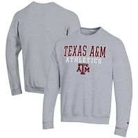 Men's Champion  Gray Texas A&M Aggies Athletics Logo Stack Pullover Sweatshirt