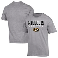 Men's Champion  Gray Missouri Tigers Athletics Logo Stack T-Shirt