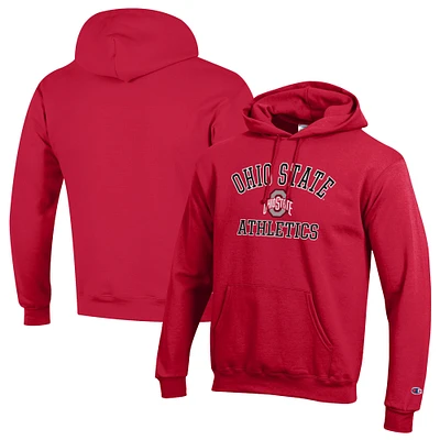 Men's Champion  Scarlet Ohio State Buckeyes Athletics Logo Pullover Hoodie