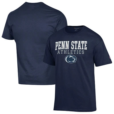 Men's Champion  Navy Penn State Nittany Lions Athletics Logo Stack T-Shirt