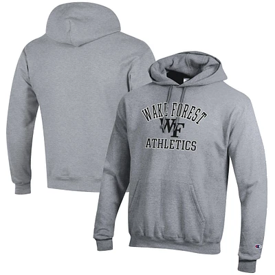 Men's Champion  Gray Wake Forest Demon Deacons Athletics Logo Pullover Hoodie