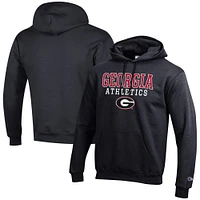 Men's Champion Georgia Bulldogs Athletics Logo Stack Pullover Hoodie