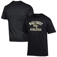Men's Champion  Black Wake Forest Demon Deacons Athletics Logo T-Shirt