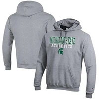 Men's Champion Michigan State Spartans Athletics Logo Stack Pullover Hoodie