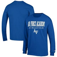 Men's Champion  Royal Air Force Falcons Athletics Logo Stack Long Sleeve T-Shirt