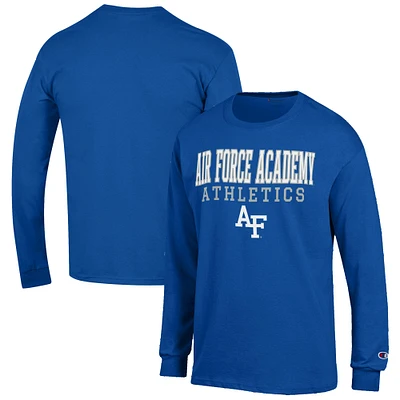 Men's Champion  Royal Air Force Falcons Athletics Logo Stack Long Sleeve T-Shirt
