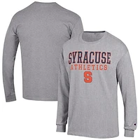 Men's Champion Orange Syracuse Athletics Logo Stack Long Sleeve T-Shirt