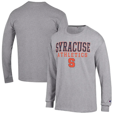 Men's Champion Orange Syracuse Athletics Logo Stack Long Sleeve T-Shirt