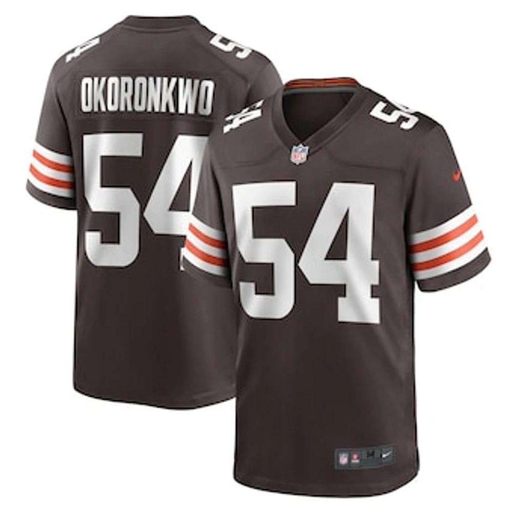 Men's Nike Ogbonnia Okoronkwo Brown Cleveland Browns Game Player Jersey