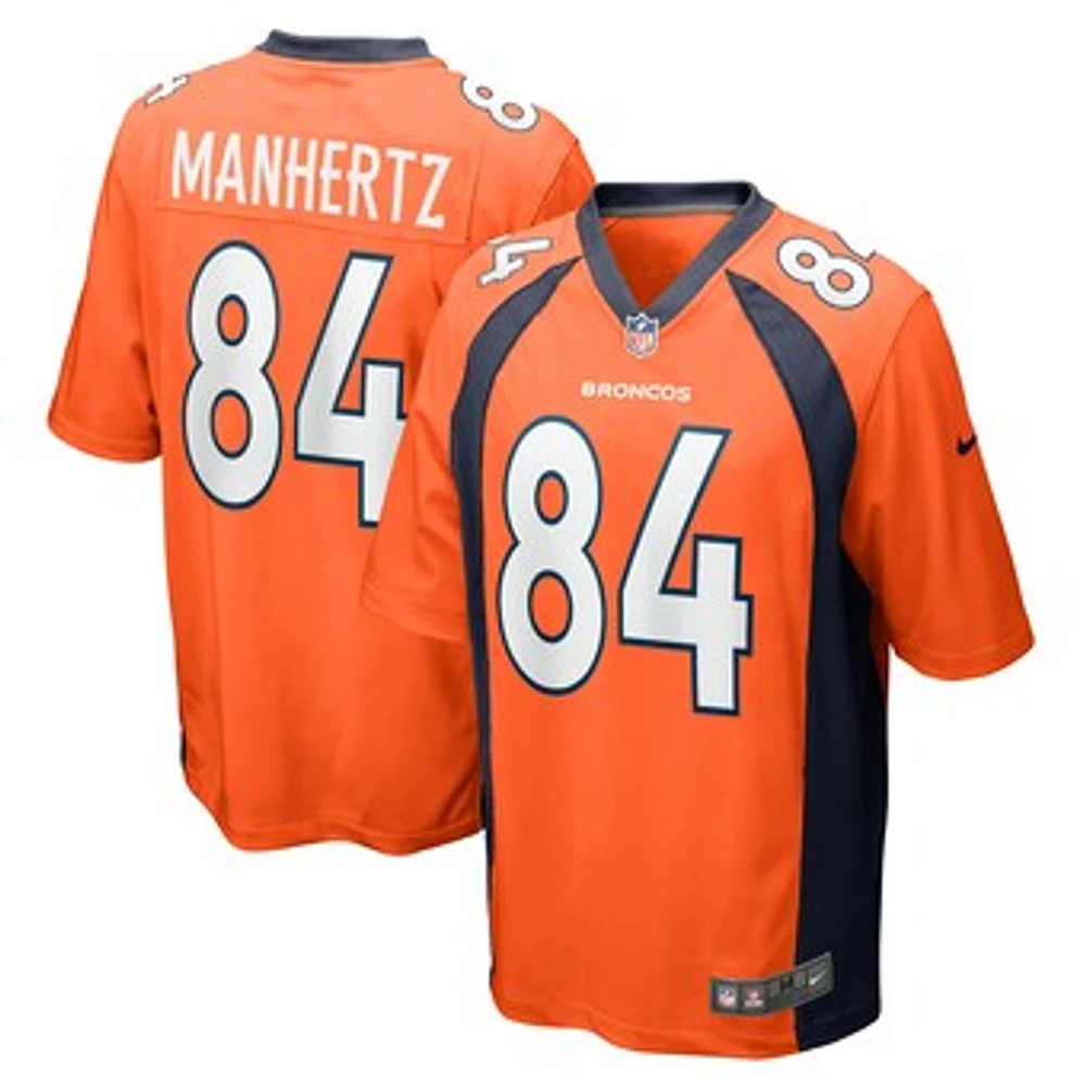 Men's Nike Chris Manhertz Orange Denver Broncos Game Player Jersey