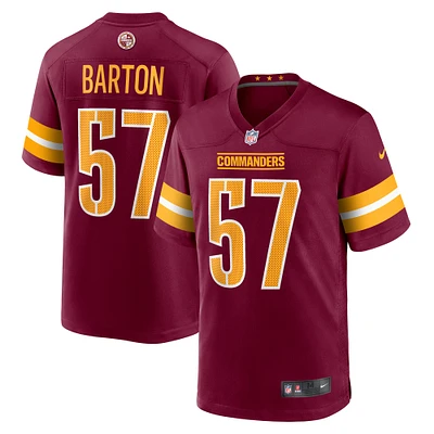 Men's Nike Cody Barton Burgundy Washington Commanders Game Player Jersey