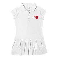 Girls Toddler Garb  White Dayton Flyers Caroline Cap Sleeve Polo Dress
