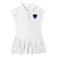 Girls Toddler Garb  White DePaul Blue Demons Caroline Cap Sleeve Polo Dress