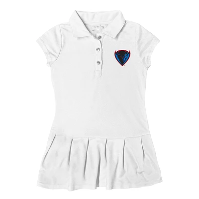 Girls Toddler Garb  White DePaul Blue Demons Caroline Cap Sleeve Polo Dress