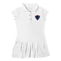 Girls Toddler Garb  White DePaul Blue Demons Caroline Cap Sleeve Polo Dress