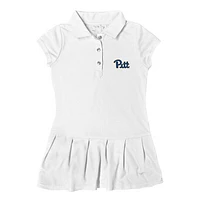 Girls Toddler Garb  White Pitt Panthers Caroline Cap Sleeve Polo Dress