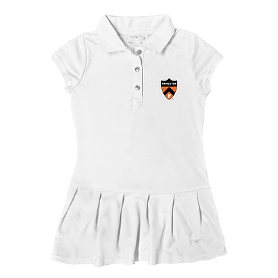 Girls Toddler Garb  White Princeton Tigers Caroline Cap Sleeve Polo Dress