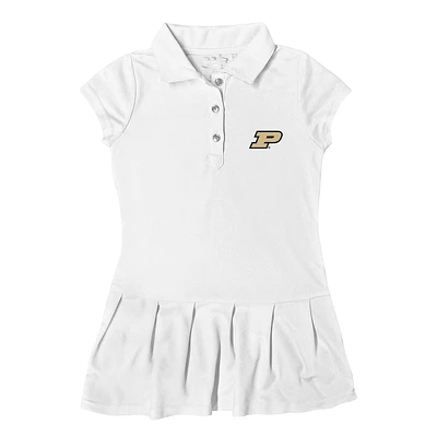 Girls Toddler Garb  White Purdue Boilermakers Caroline Cap Sleeve Polo Dress