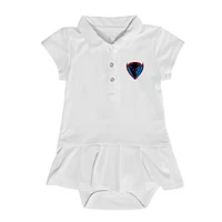 Girls Infant Garb  White DePaul Blue Demons Caroline Cap Sleeve Polo Dress