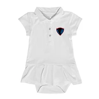 Girls Infant Garb  White DePaul Blue Demons Caroline Cap Sleeve Polo Dress