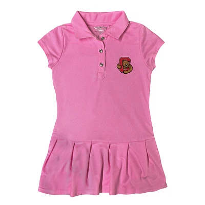 Girls Toddler Garb  Pink Cornell Big Red Caroline Cap Sleeve Polo Dress