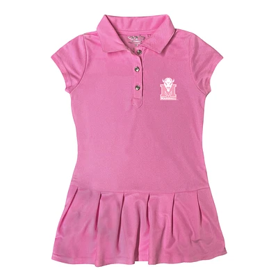 Girls Toddler Garb  Pink Marshall Thundering Herd Caroline Cap Sleeve Polo Dress