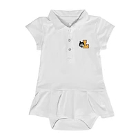 Girls Infant Garb  White Loyola Chicago Ramblers Caroline Cap Sleeve Polo Dress