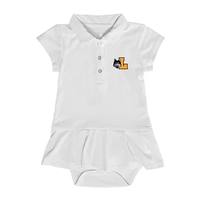 Girls Infant Garb  White Loyola Chicago Ramblers Caroline Cap Sleeve Polo Dress