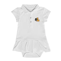 Girls Infant Garb  White Loyola Chicago Ramblers Caroline Cap Sleeve Polo Dress