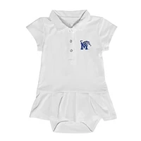 Girls Infant Garb  White Memphis Tigers Caroline Cap Sleeve Polo Dress
