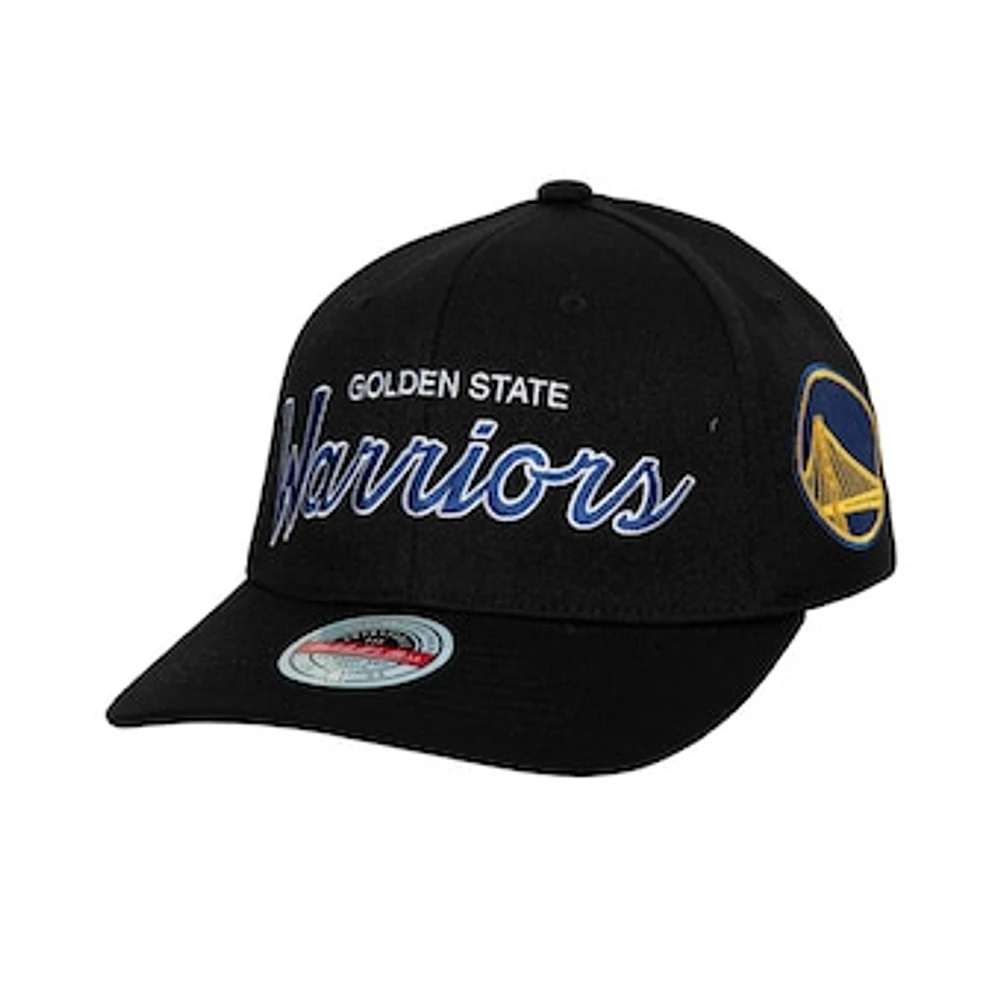 Men's Mitchell & Ness Black Golden State Warriors MVP Team Script 2.0 Stretch-Snapback Hat