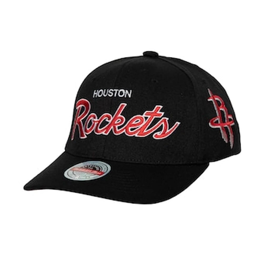 Men's Mitchell & Ness Black Houston Rockets MVP Team Script 2.0 Stretch-Snapback Hat