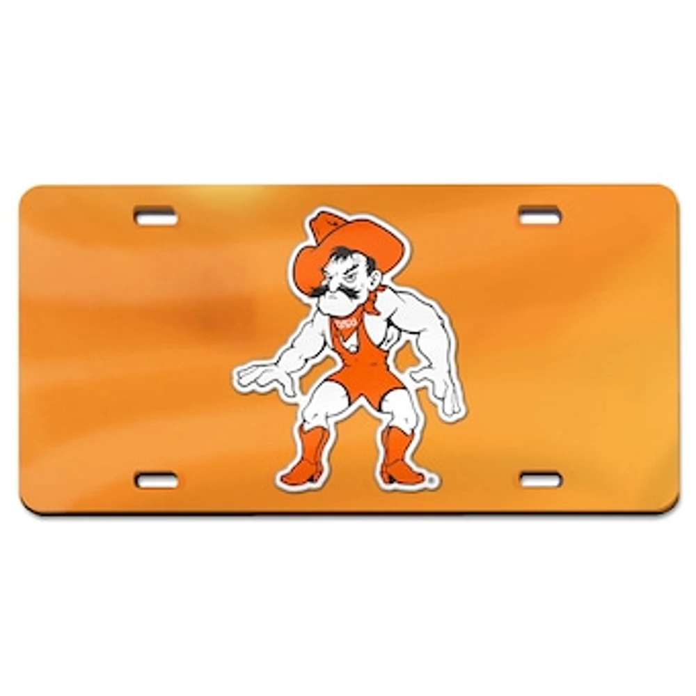 WinCraft Orange Oklahoma State Cowboys Wrestling Pete Laser Cut Acrylic License Plate